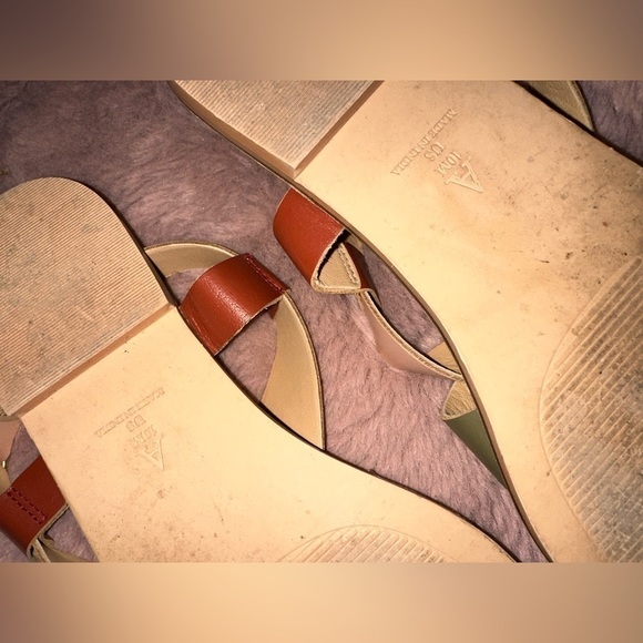 Anthropologie flat criss cross sandals boho bohemian summer buckle toe loop 10M - Picture 6 of 10